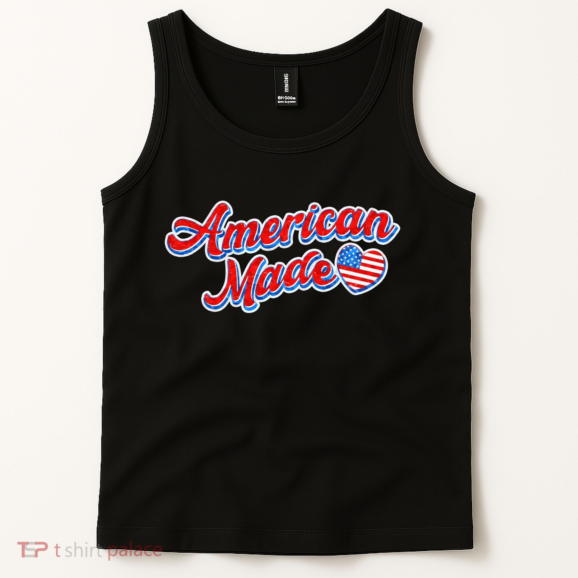 Cute American Made American USA Flag Heart Tank Top
