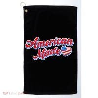 Cute American Made American USA Flag Heart Golf Towel thumb 0