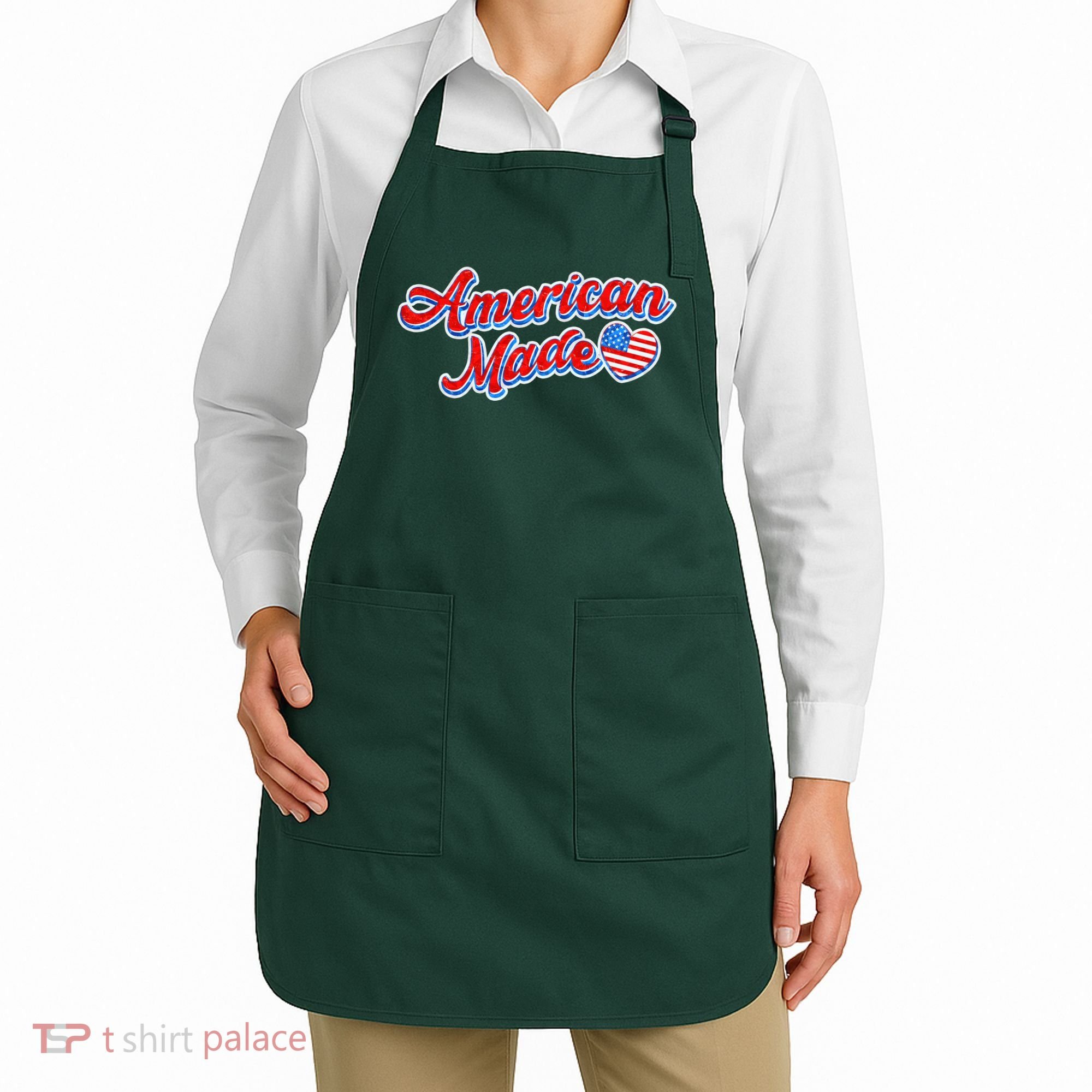 Cute American Made American USA Flag Heart Apron