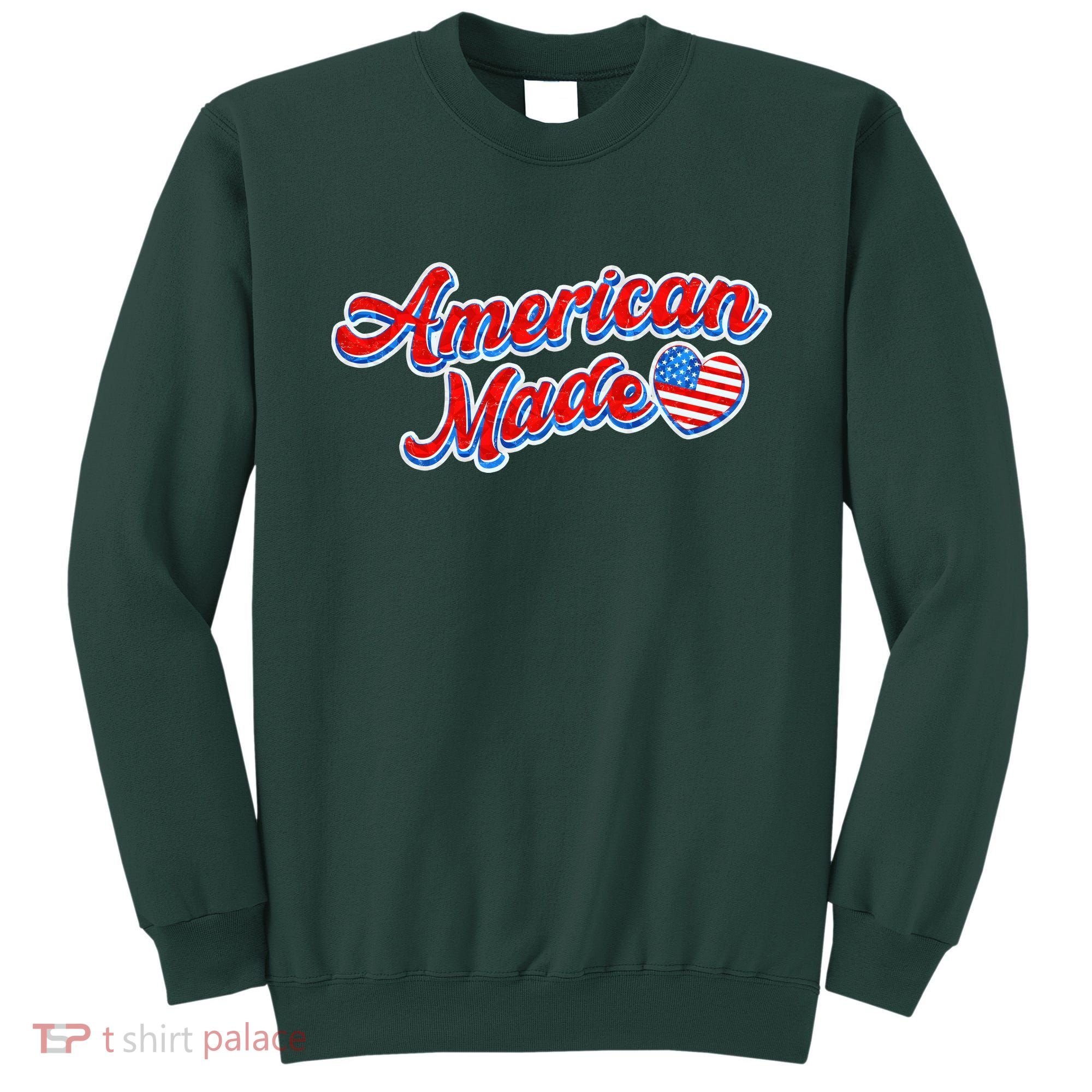 Cute American Made American USA Flag Heart Sweatshirt