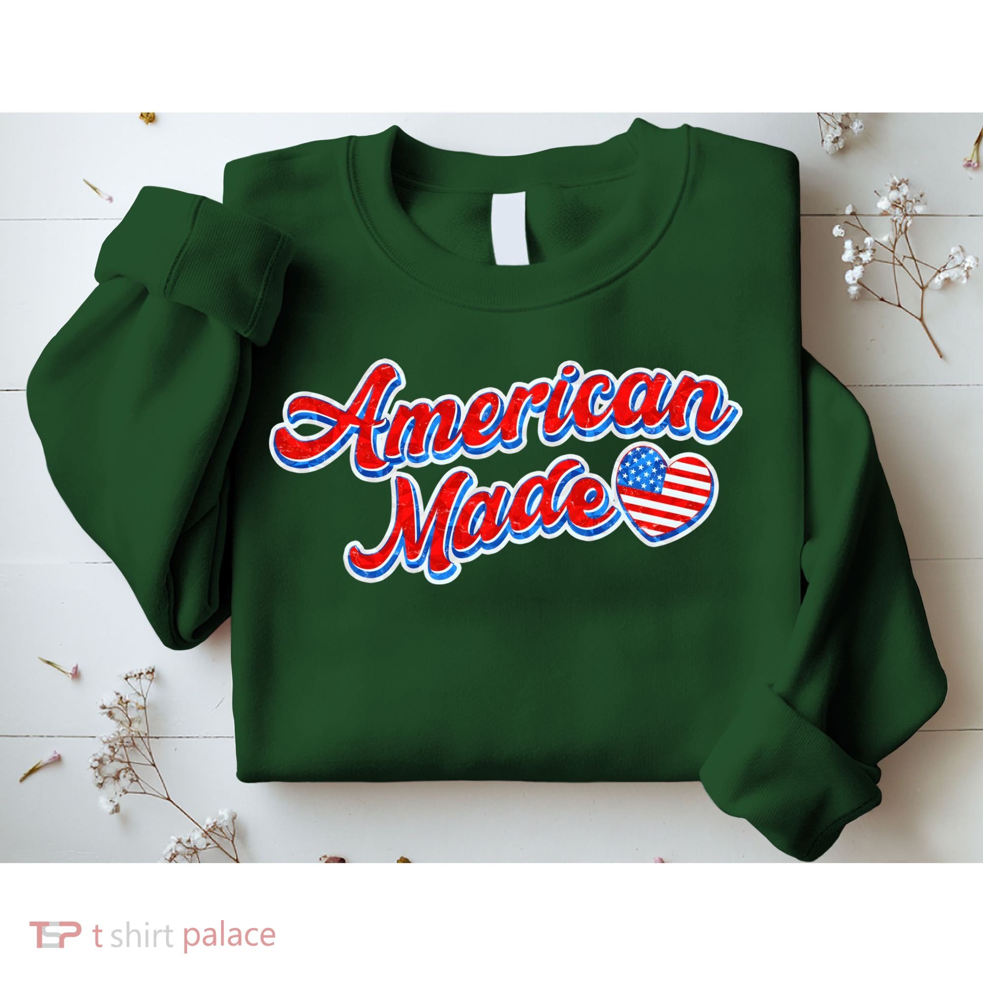 Cute American Made American USA Flag Heart Sweatshirt