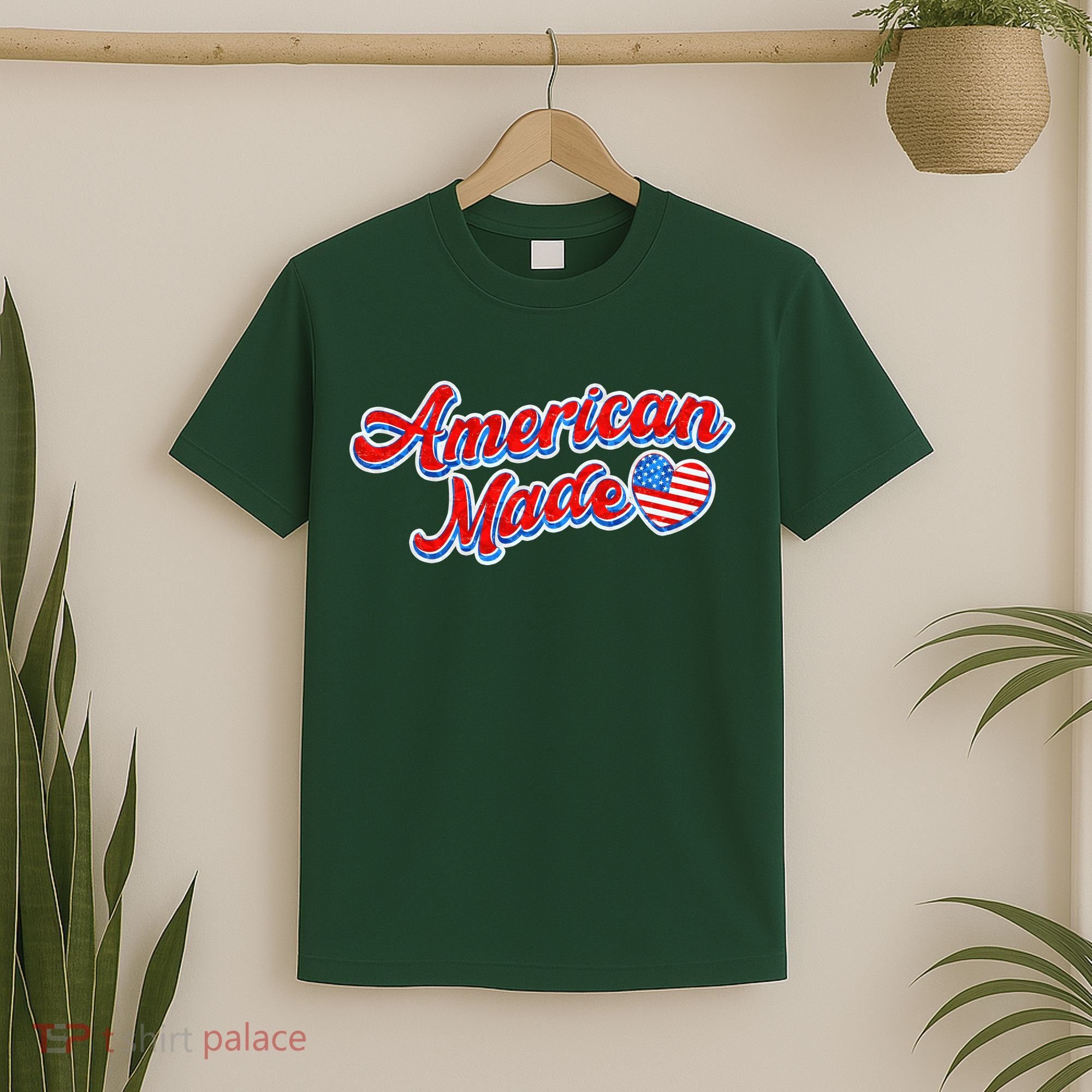 Cute American Made American USA Flag Heart T-Shirt
