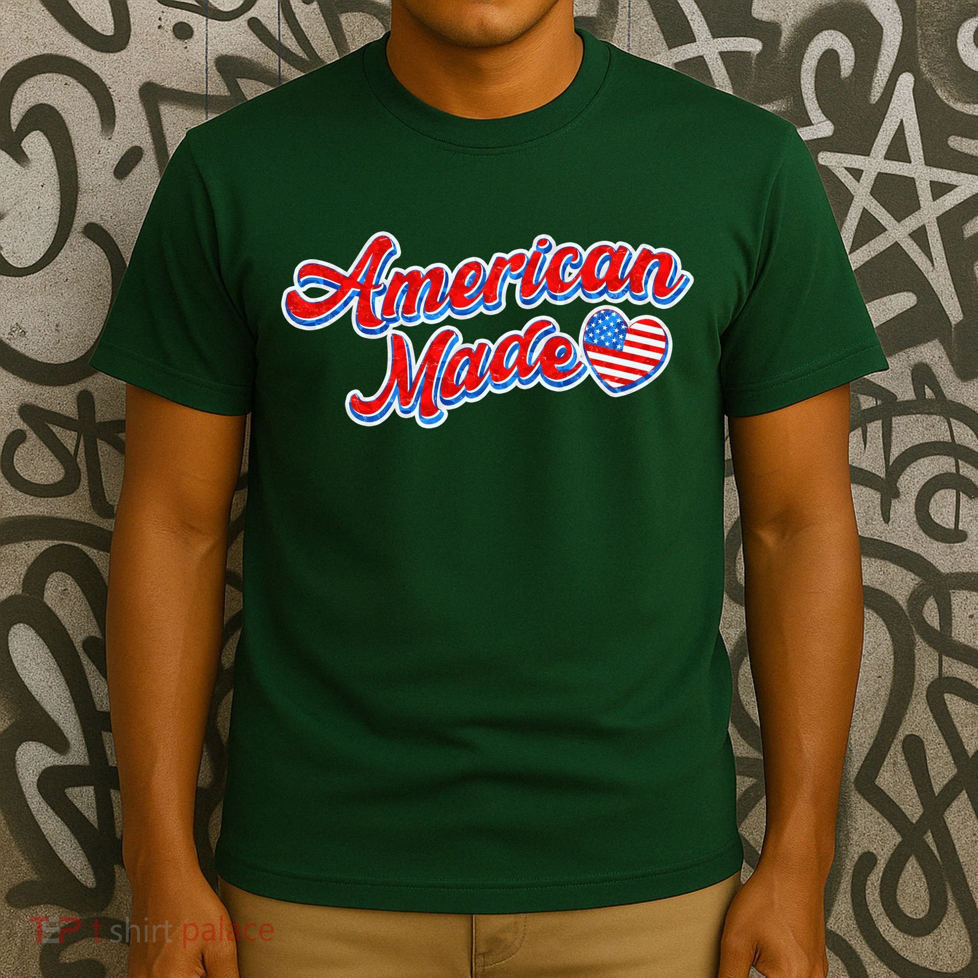 Cute American Made American USA Flag Heart T-Shirt