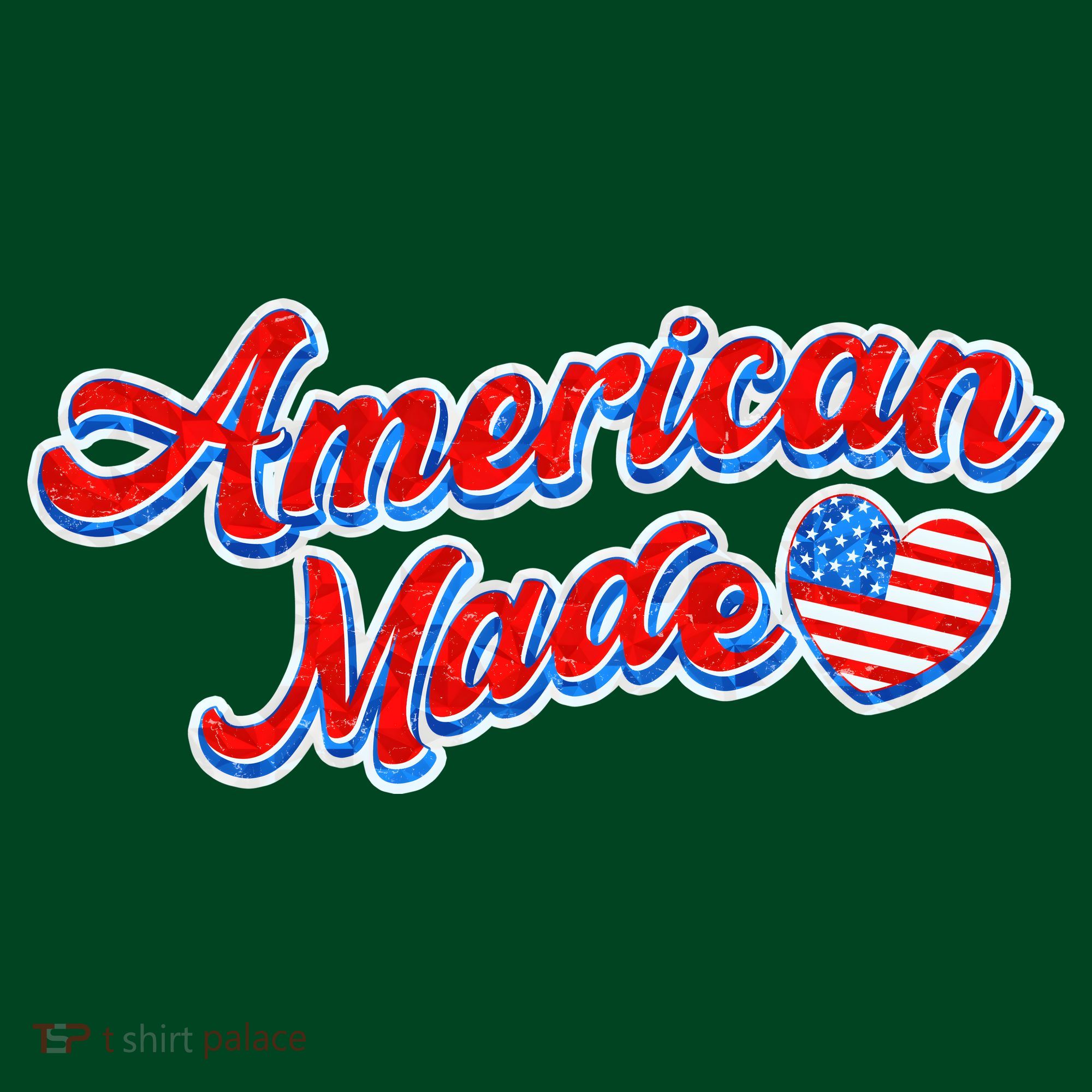 Cute American Made American USA Flag Heart T-Shirt