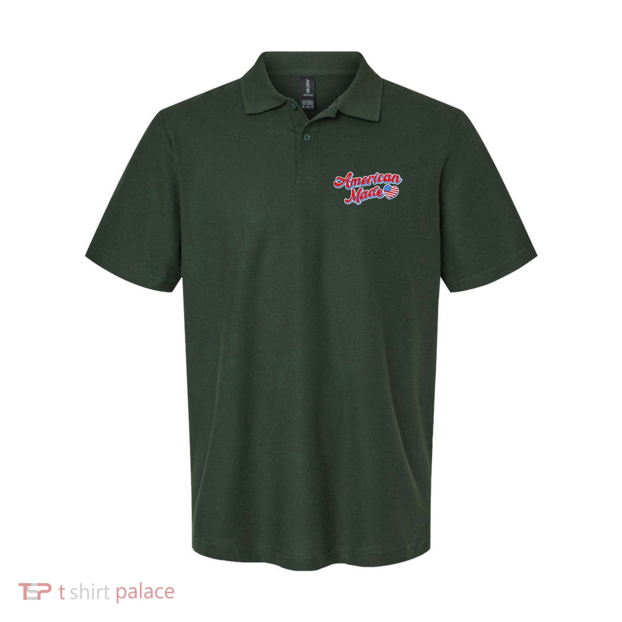 Cute American Made American USA Flag Heart Polo