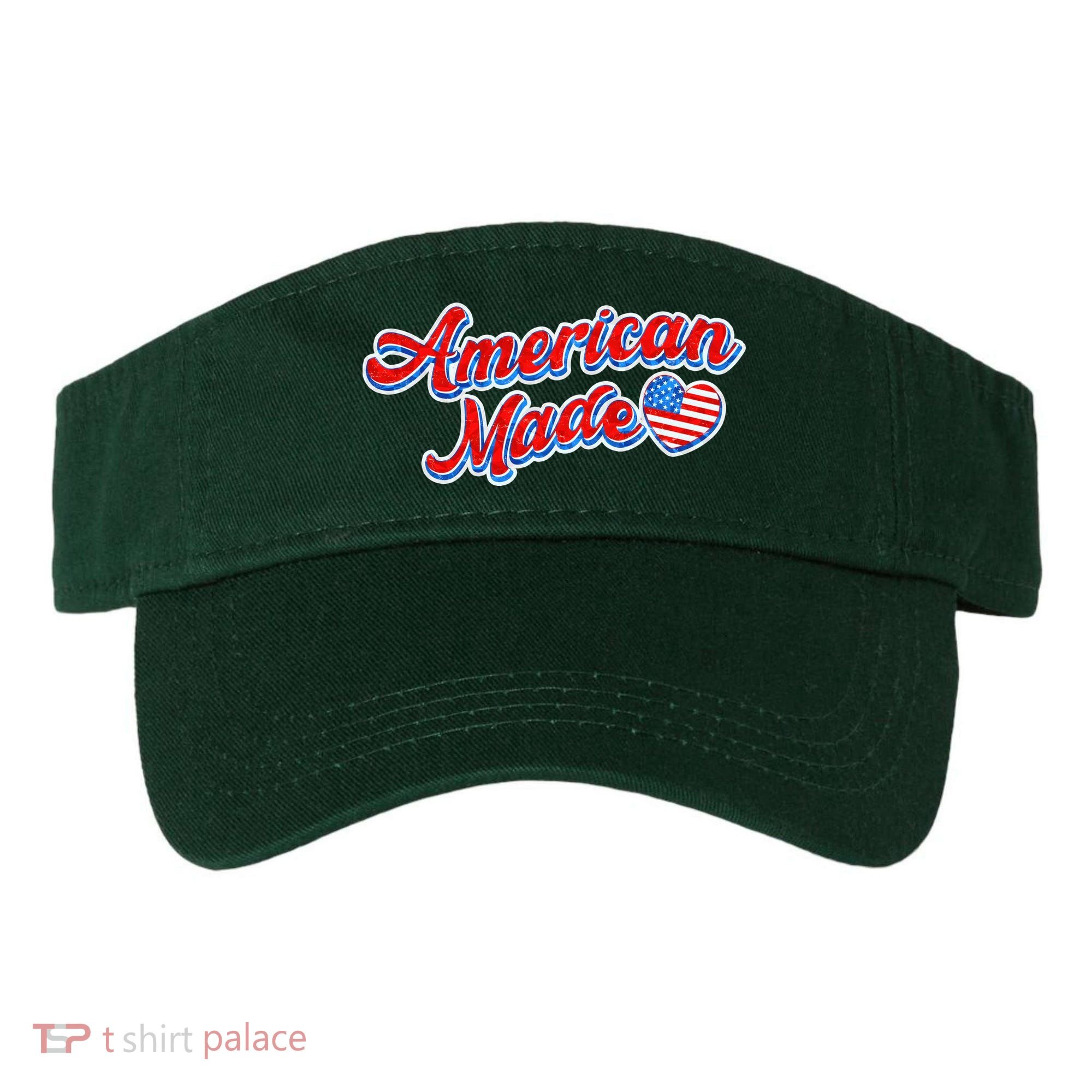 Cute American Made American USA Flag Heart Visor