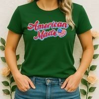 Cute American Made American USA Flag Heart Women's T-Shirt thumb 2