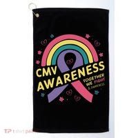 Cmv Awareness Month Ribbon Cmv Awareness Month Rainbow 2024 Gift Golf Towel thumb 0