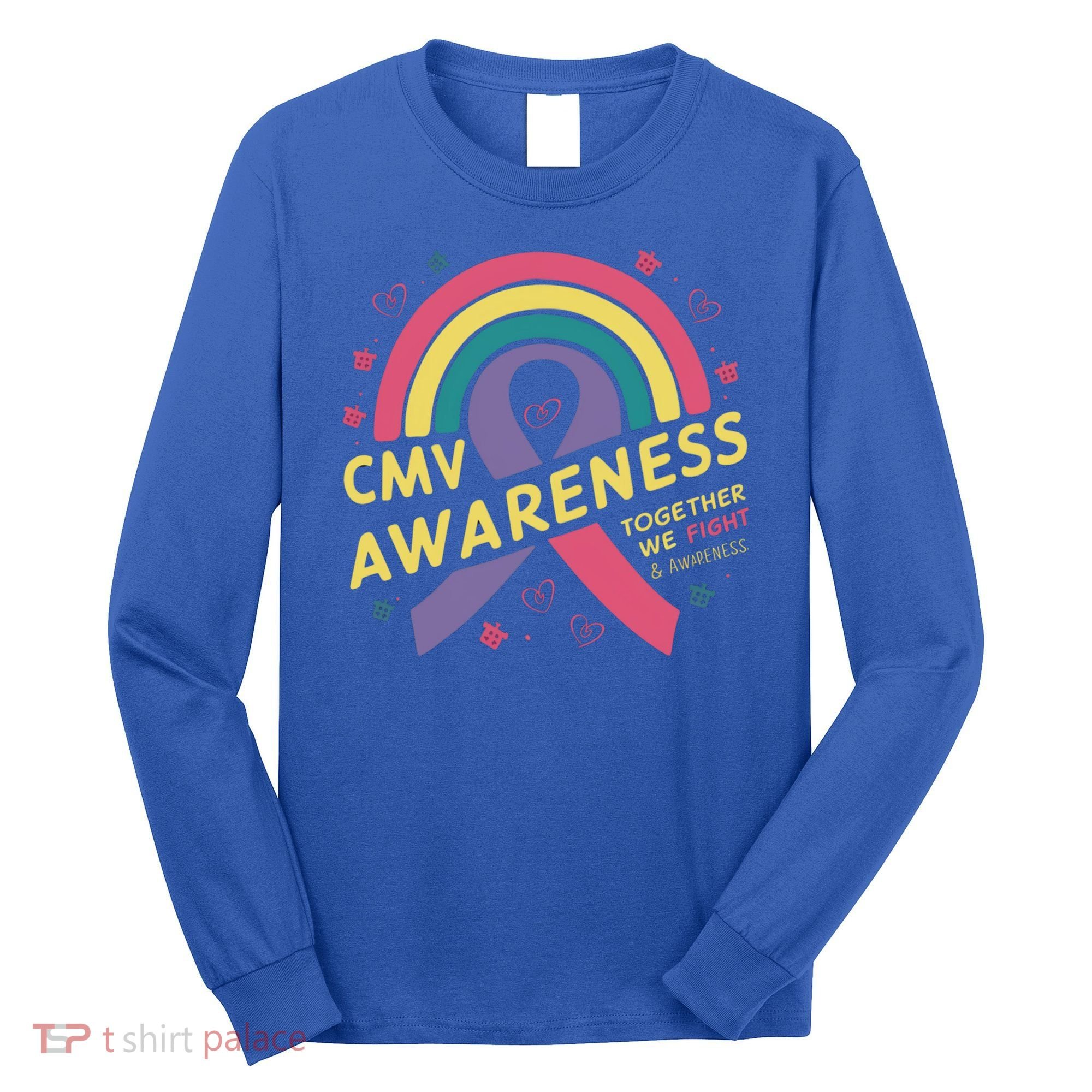 Cmv Awareness Month Ribbon Cmv Awareness Month Rainbow 2024 Gift Long Sleeve Shirt