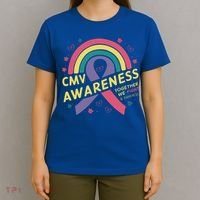 Cmv Awareness Month Ribbon Cmv Awareness Month Rainbow 2024 Gift T-Shirt thumb 4