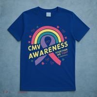 Cmv Awareness Month Ribbon Cmv Awareness Month Rainbow 2024 Gift T-Shirt thumb 5