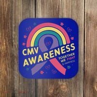 Cmv Awareness Month Ribbon Cmv Awareness Month Rainbow 2024 Gift Coaster thumb 0