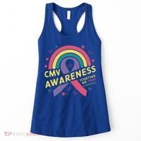 Cmv Awareness Month Ribbon Cmv Awareness Month Rainbow 2024 Gift Women's Tank Top thumb 0