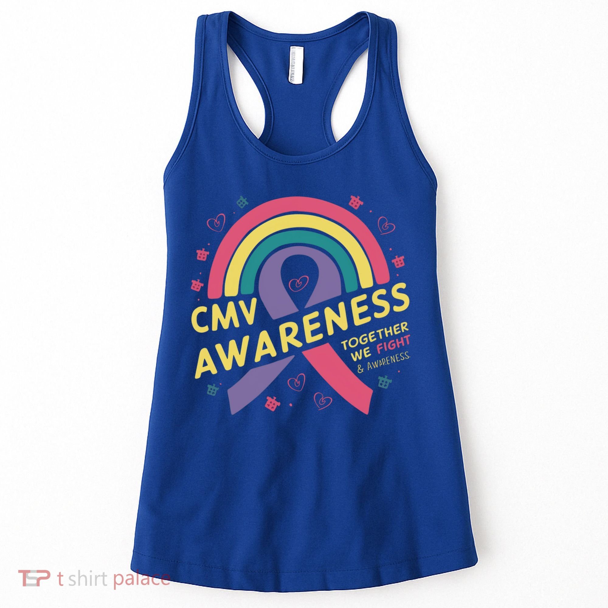 Cmv Awareness Month Ribbon Cmv Awareness Month Rainbow 2024 Gift Women's Tank Top