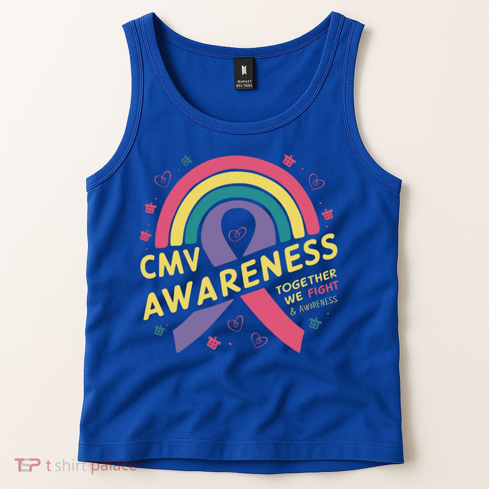 Cmv Awareness Month Ribbon Cmv Awareness Month Rainbow 2024 Gift Tank Top