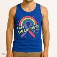 Cmv Awareness Month Ribbon Cmv Awareness Month Rainbow 2024 Gift Tank Top thumb 3