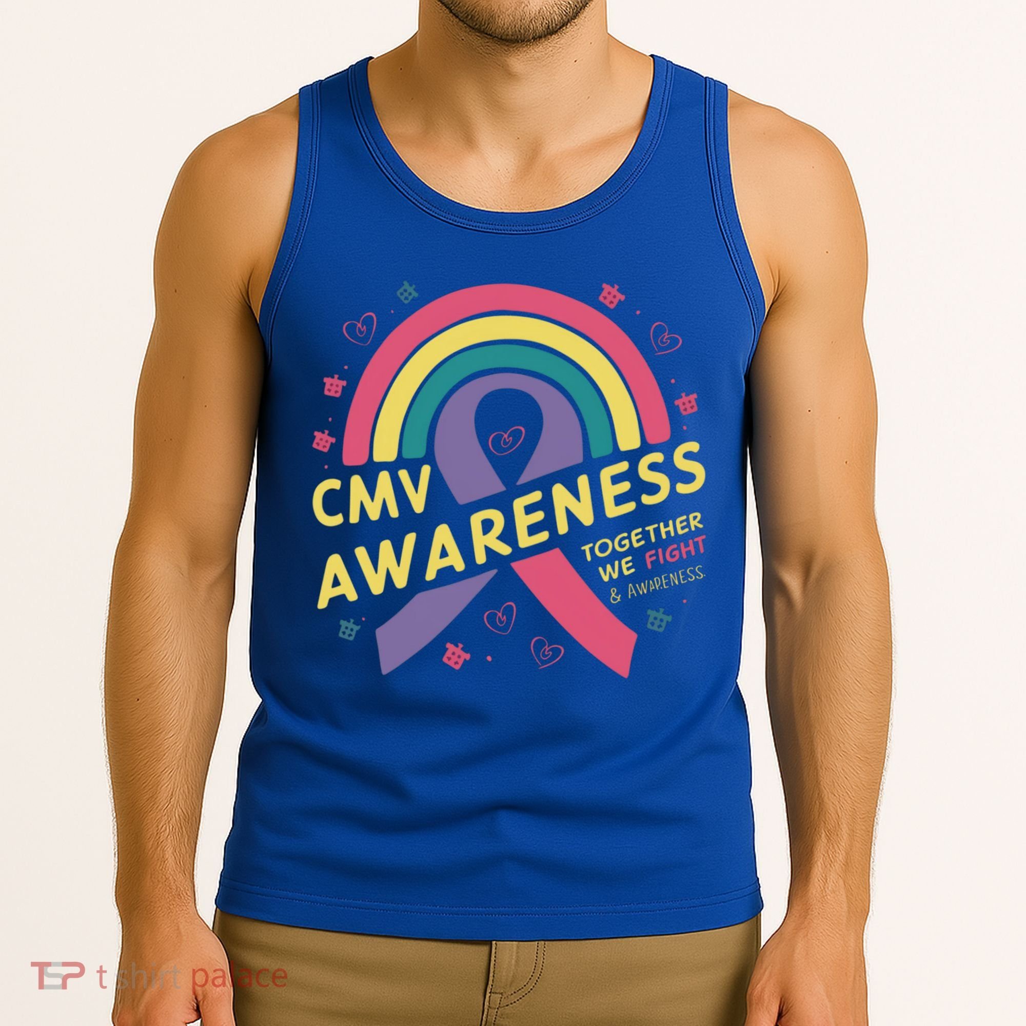Cmv Awareness Month Ribbon Cmv Awareness Month Rainbow 2024 Gift Tank Top