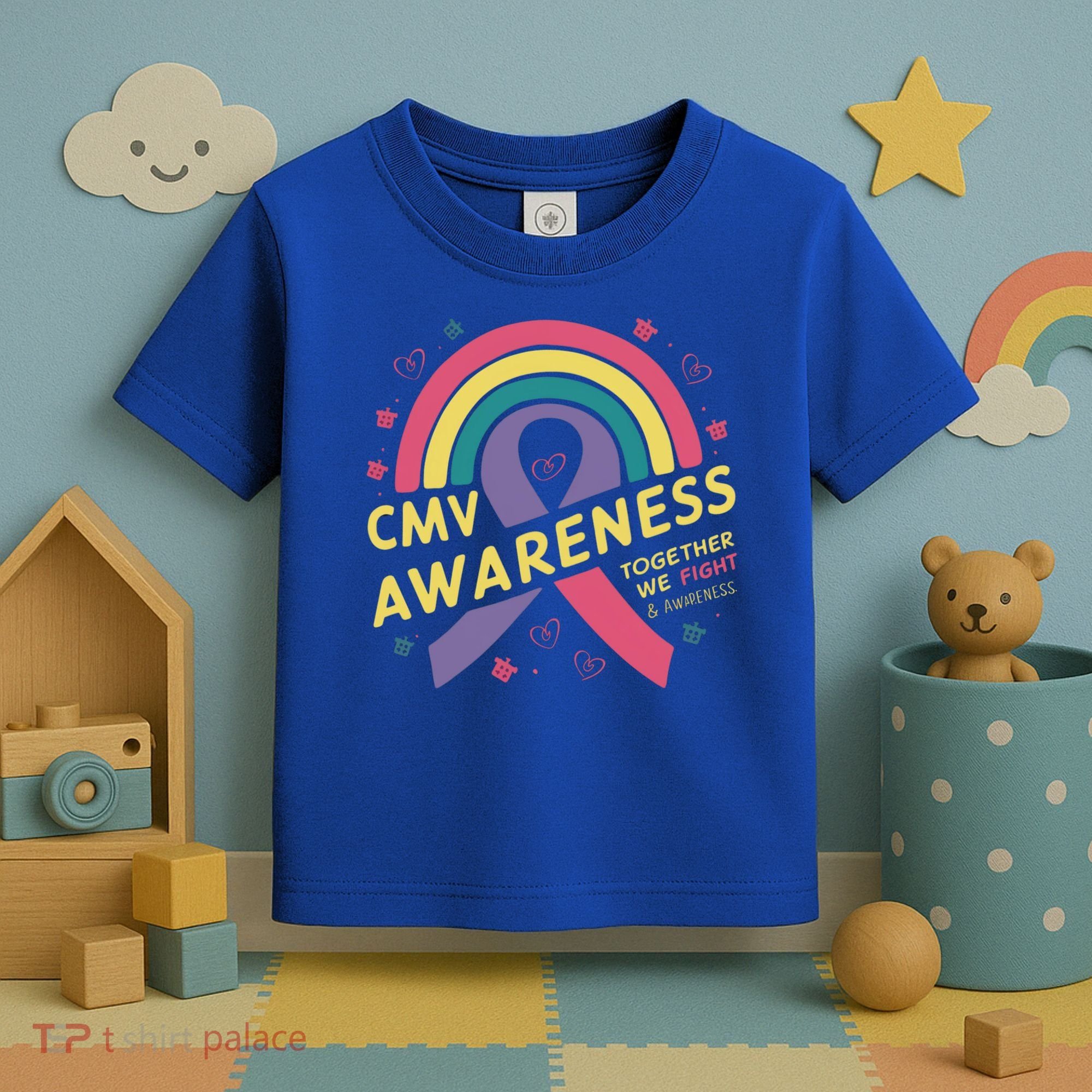 Cmv Awareness Month Ribbon Cmv Awareness Month Rainbow 2024 Gift Toddler T-Shirt