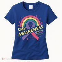 Cmv Awareness Month Ribbon Cmv Awareness Month Rainbow 2024 Gift Women's T-Shirt thumb 0