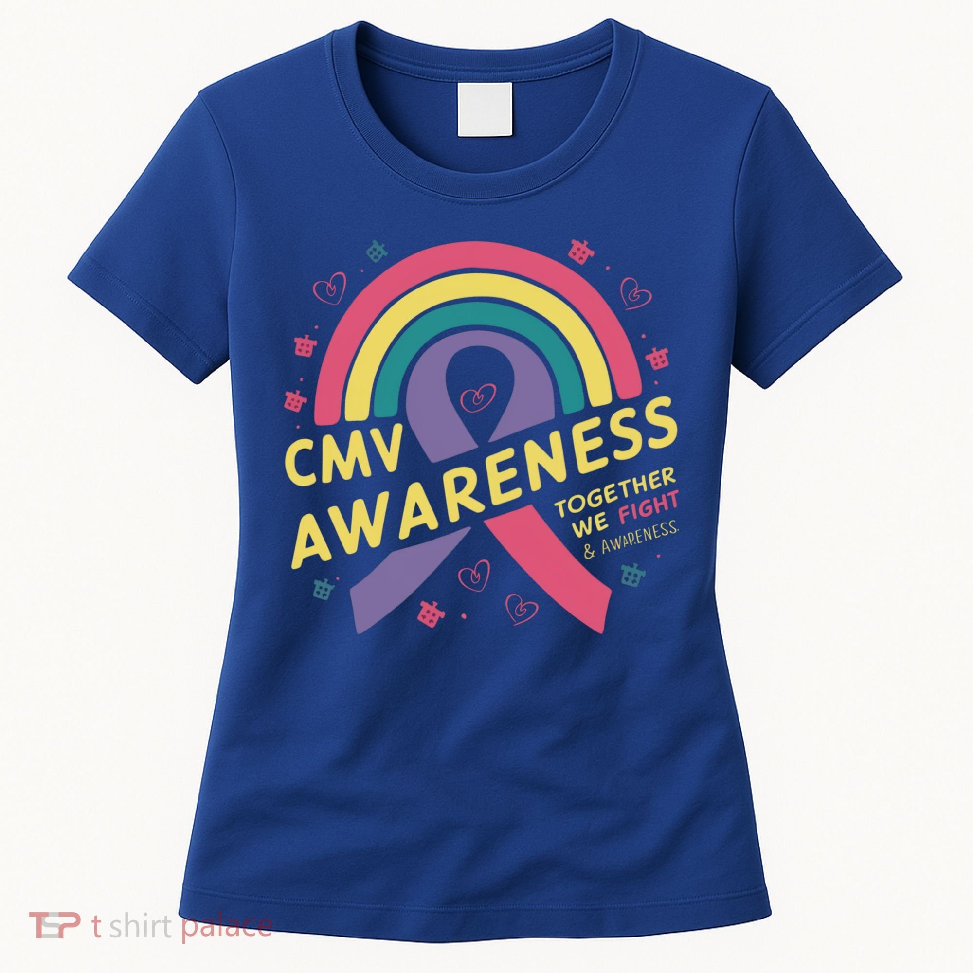 Cmv Awareness Month Ribbon Cmv Awareness Month Rainbow 2024 Gift Women's T-Shirt