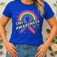Cmv Awareness Month Ribbon Cmv Awareness Month Rainbow 2024 Gift Women's T-Shirt thumb 2