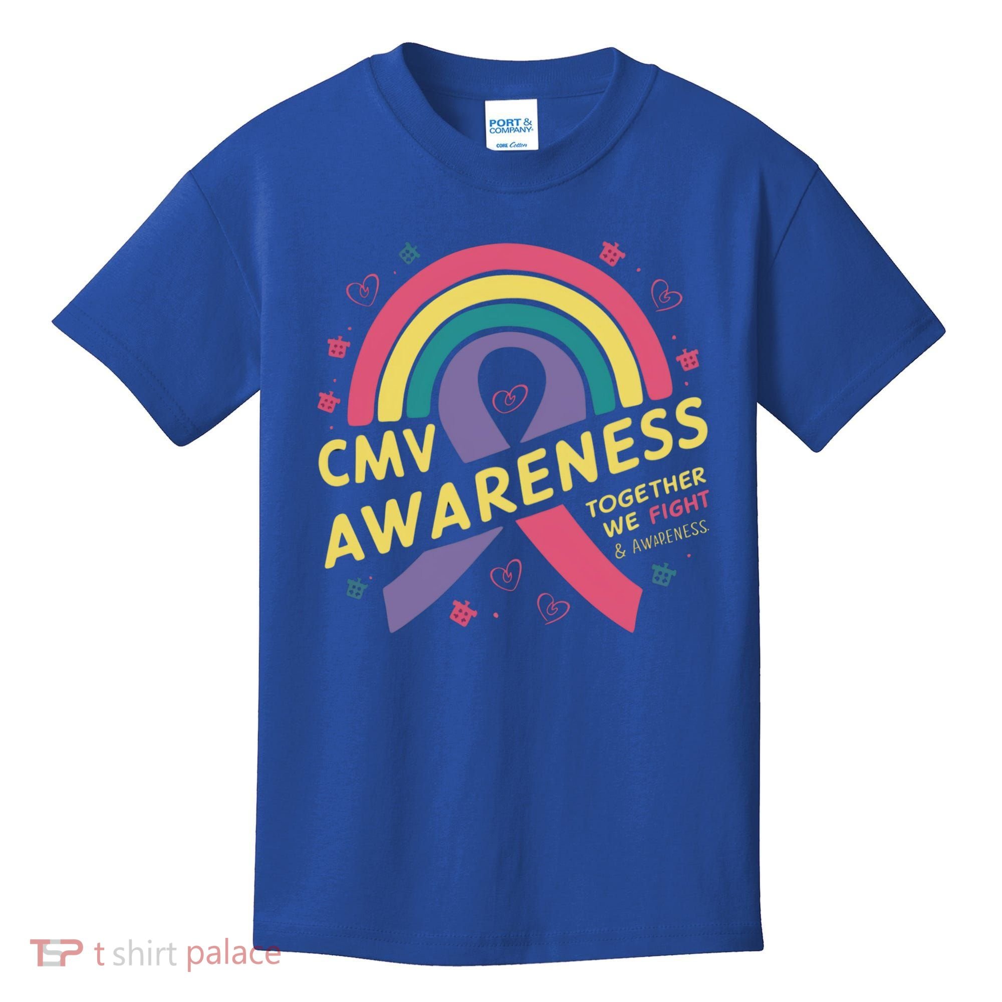 Cmv Awareness Month Ribbon Cmv Awareness Month Rainbow 2024 Gift Kids T-Shirt