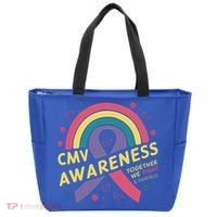 Cmv Awareness Month Ribbon Cmv Awareness Month Rainbow 2024 Gift Tote Bag thumb 0