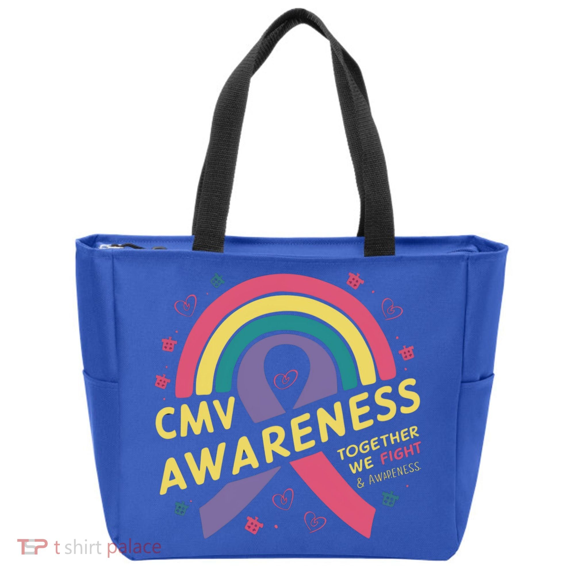 Cmv Awareness Month Ribbon Cmv Awareness Month Rainbow 2024 Gift Tote Bag
