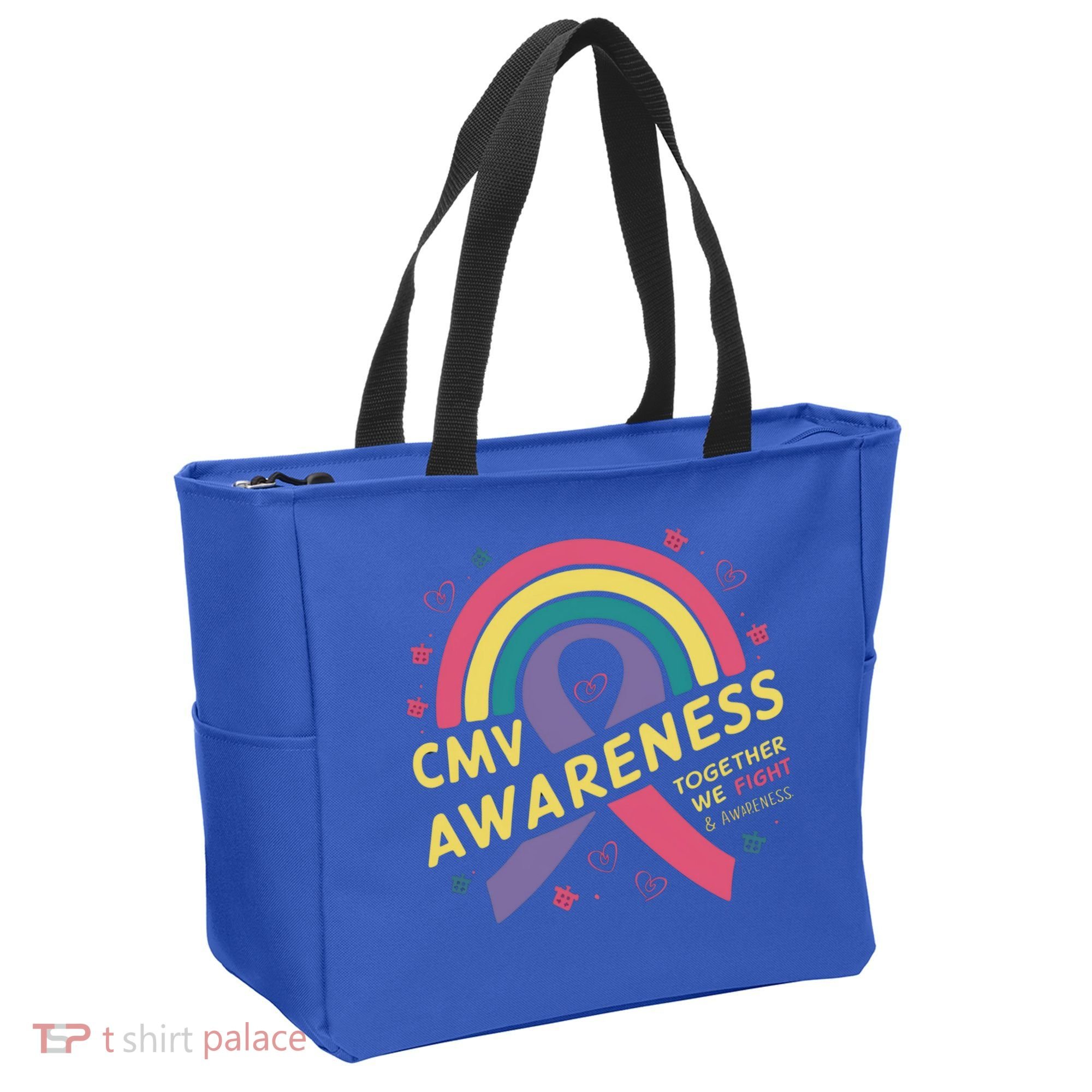 Cmv Awareness Month Ribbon Cmv Awareness Month Rainbow 2024 Gift Tote Bag