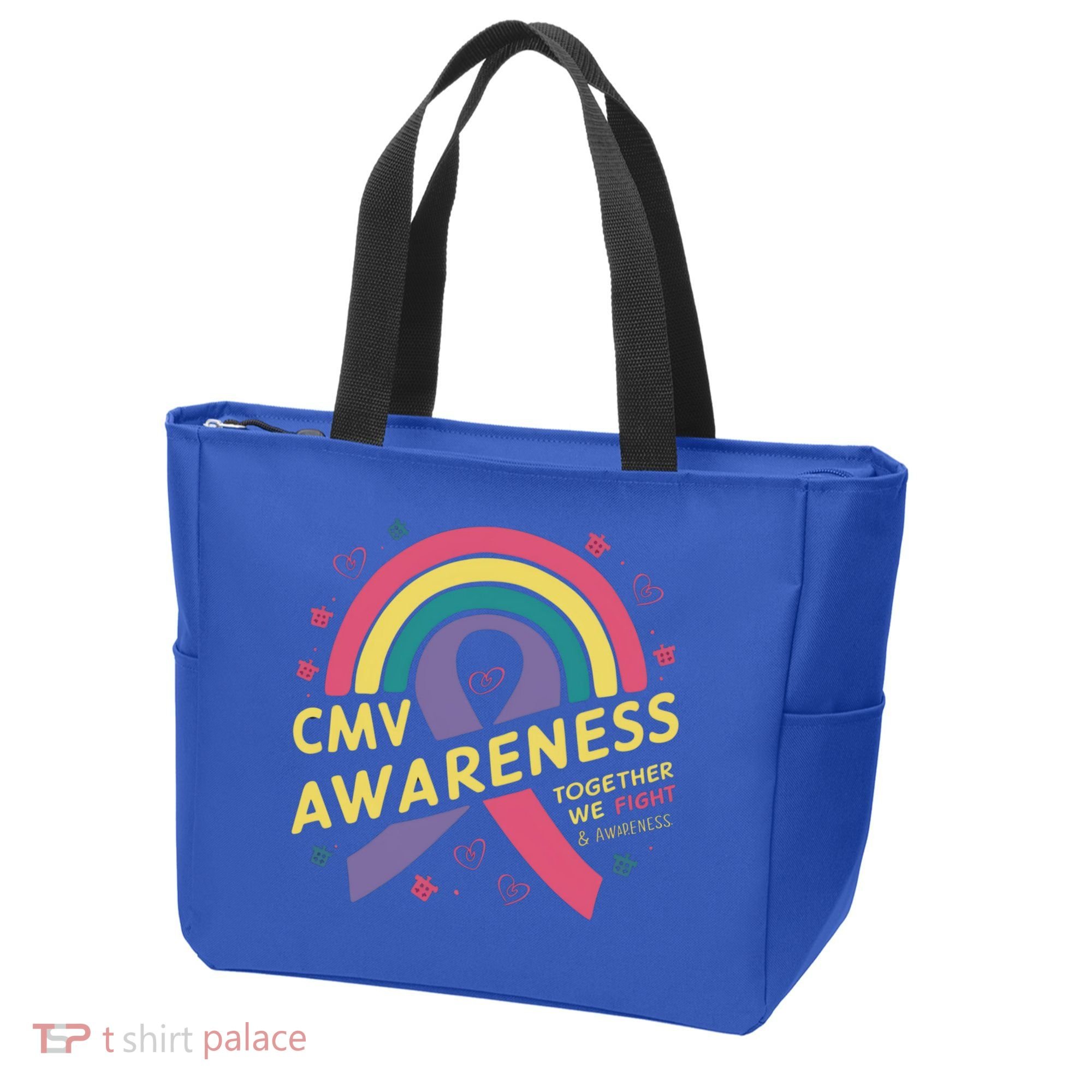 Cmv Awareness Month Ribbon Cmv Awareness Month Rainbow 2024 Gift Tote Bag