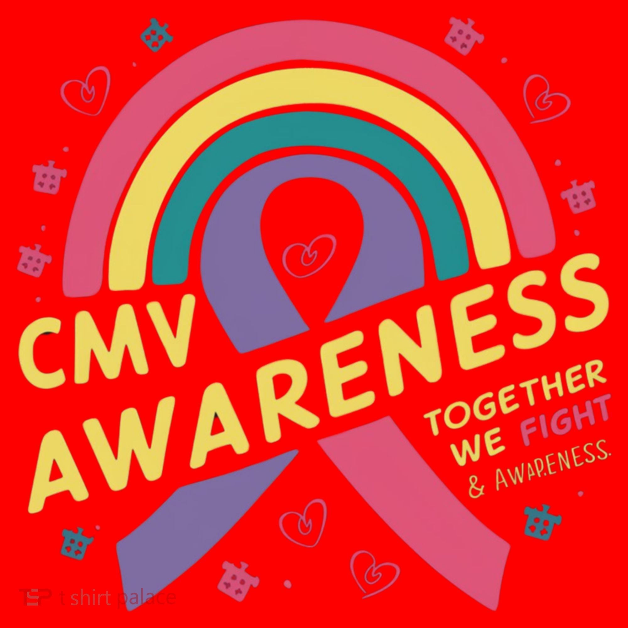 Cmv Awareness Month Ribbon Cmv Awareness Month Rainbow 2024 Gift Santa Hat