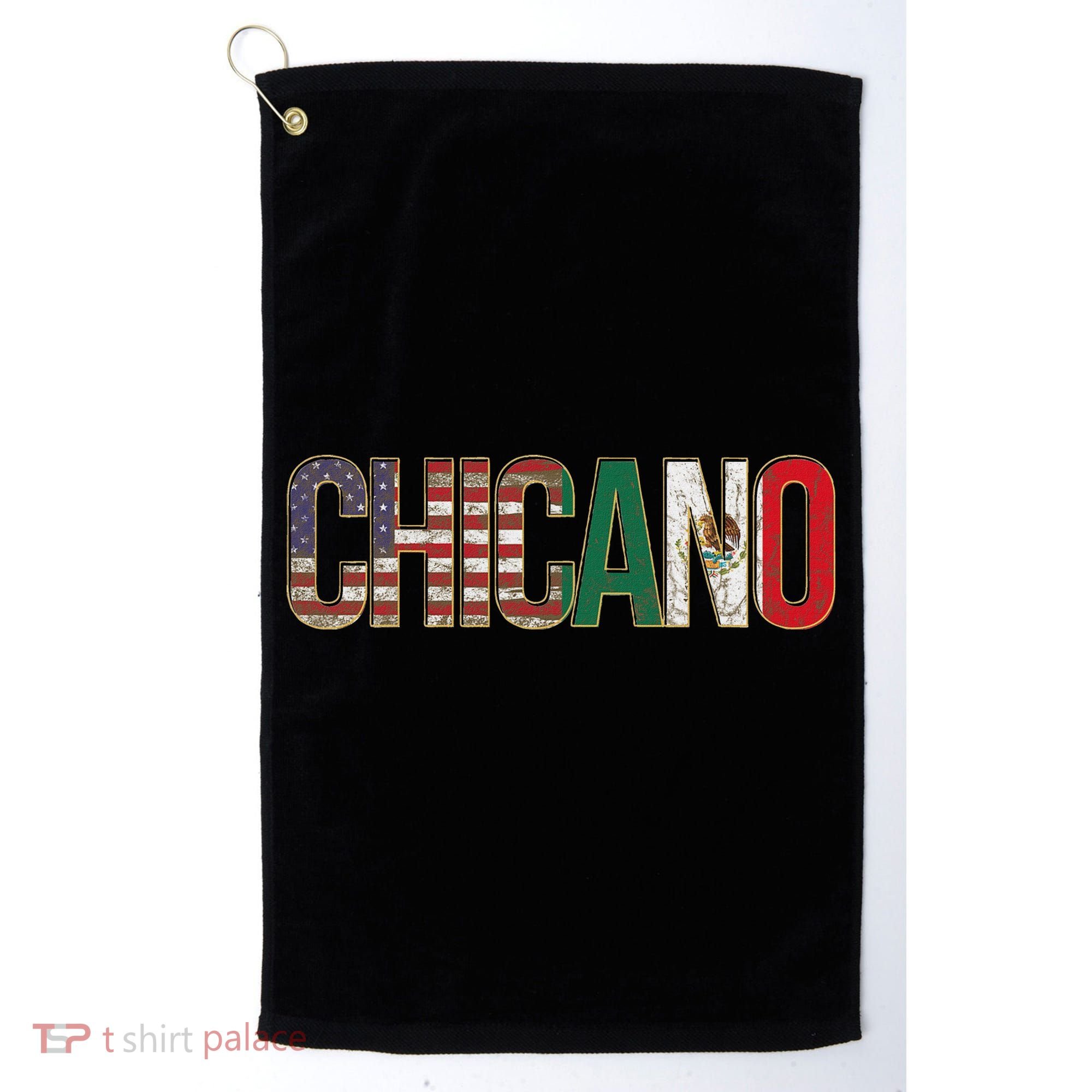Chicano American Mexican Patriotic Chicano Golf Towel