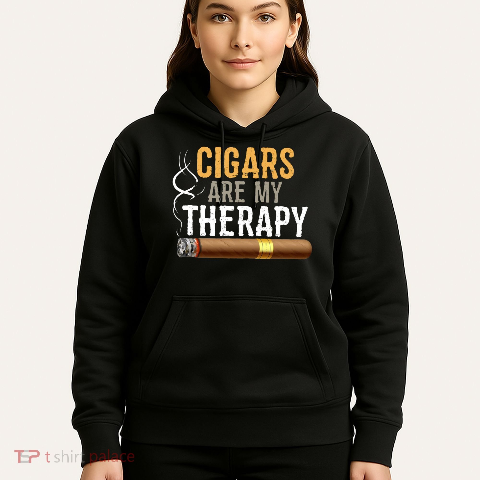 Cigars Are My Therapy Funny Humor Smoking Lover Hoodie