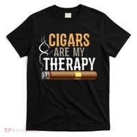 Cigars Are My Therapy Funny Humor Smoking Lover T-Shirt thumb 0