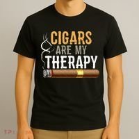 Cigars Are My Therapy Funny Humor Smoking Lover T-Shirt thumb 3