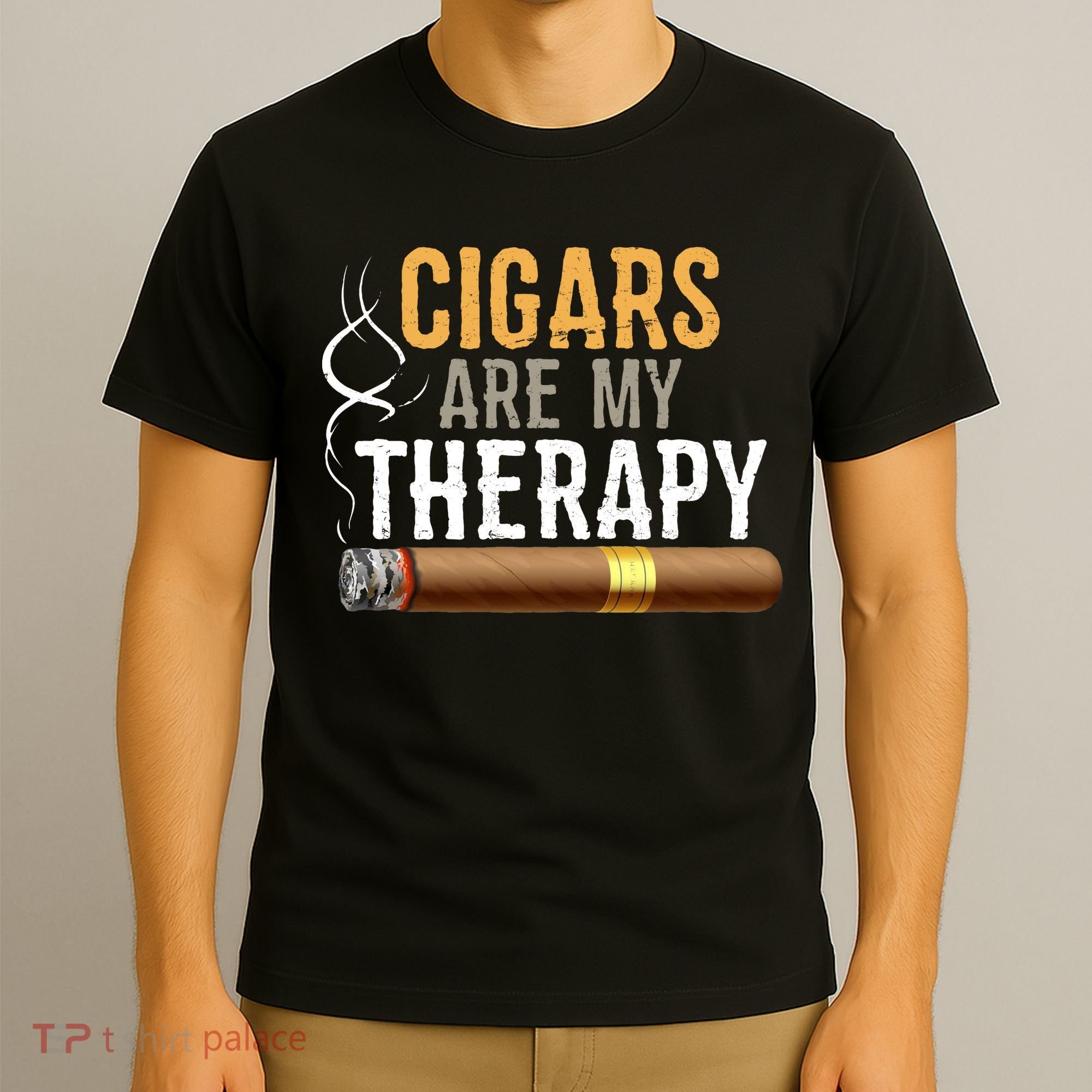 Cigars Are My Therapy Funny Humor Smoking Lover T-Shirt