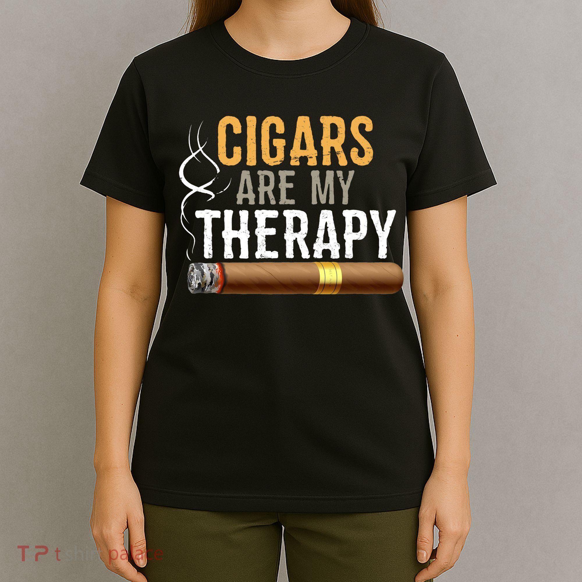 Cigars Are My Therapy Funny Humor Smoking Lover T-Shirt