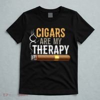 Cigars Are My Therapy Funny Humor Smoking Lover T-Shirt thumb 5