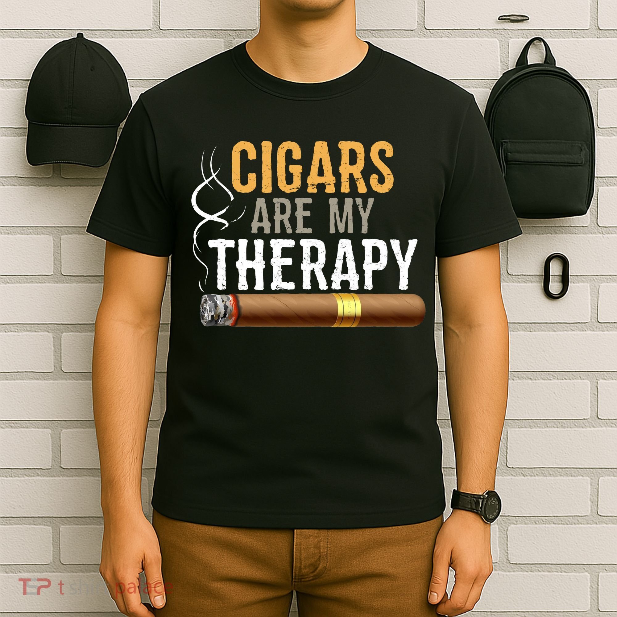 Cigars Are My Therapy Funny Humor Smoking Lover T-Shirt