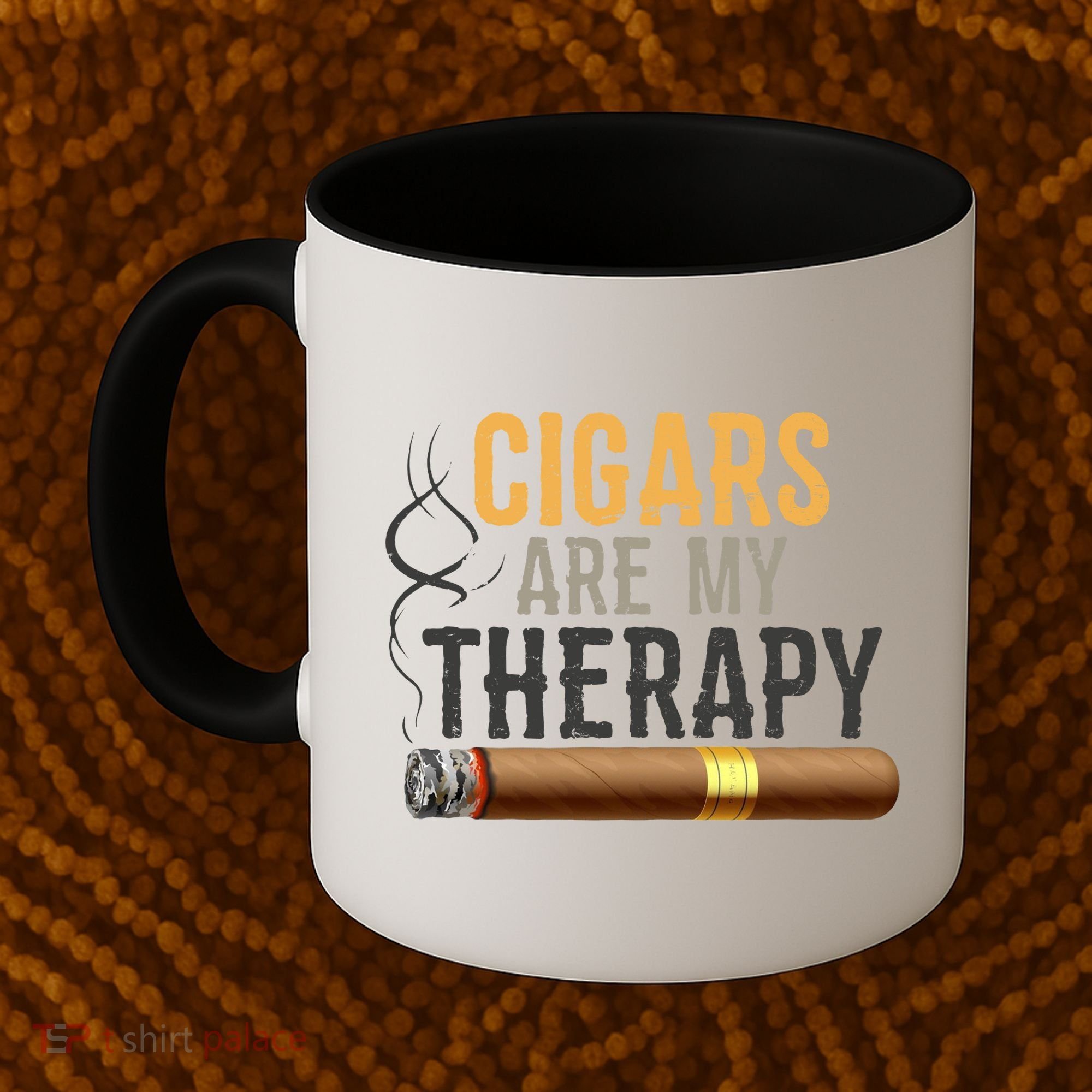 Cigars Are My Therapy Funny Humor Smoking Lover Coffee Mug