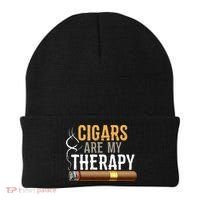 Cigars Are My Therapy Funny Humor Smoking Lover Beanie thumb 0