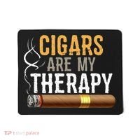 Cigars Are My Therapy Funny Humor Smoking Lover Mousepad thumb 0