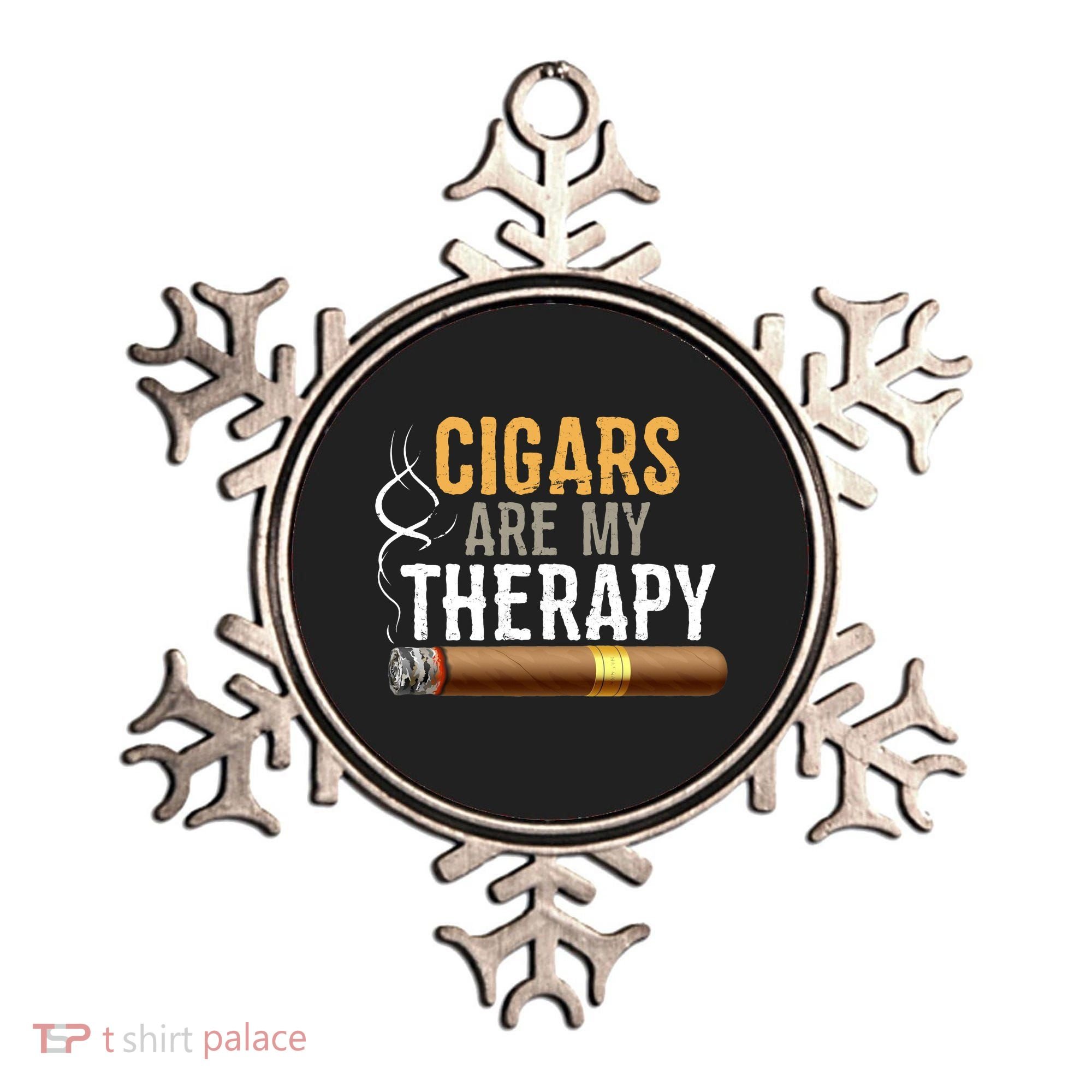 Cigars Are My Therapy Funny Humor Smoking Lover Ornament