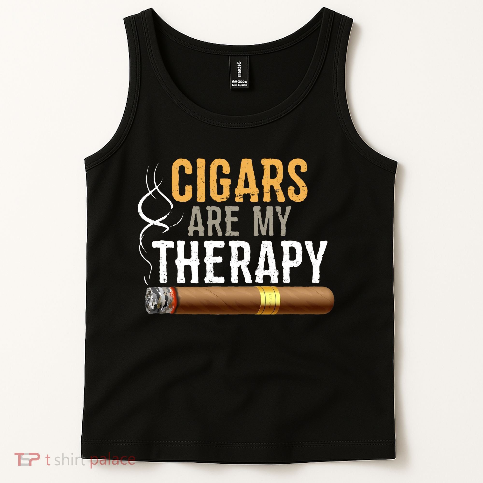 Cigars Are My Therapy Funny Humor Smoking Lover Tank Top