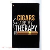 Cigars Are My Therapy Funny Humor Smoking Lover Golf Towel thumb 0