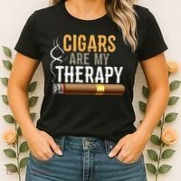 Cigars Are My Therapy Funny Humor Smoking Lover Women's T-Shirt thumb 2