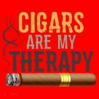 Cigars Are My Therapy Funny Humor Smoking Lover Santa Hat thumb 1