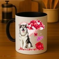 Cute Alaskan Malamute Balloon Heart Valentine's Day Coffee Mug thumb 4