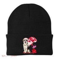 Cute Alaskan Malamute Balloon Heart Valentine's Day Beanie thumb 0
