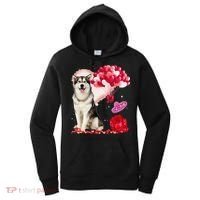 Cute Alaskan Malamute Balloon Heart Valentine's Day Women's Hoodie thumb 0